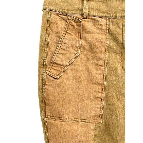 Derek Lam IO Crosby - Neiman Marcus Denim 2 tone flare khaki pants women size 14 - Picture 4 of 5